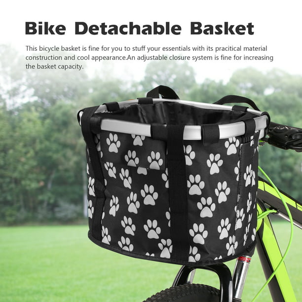 Bicycle Front Basket Detachable Folding Removable Bike Handlebar Pet Bag Carrier 